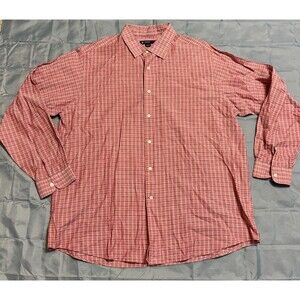 Daniel Cremieux Men's XL Long Sleeve Dark Pink Plaid Button Down Dress Shirt